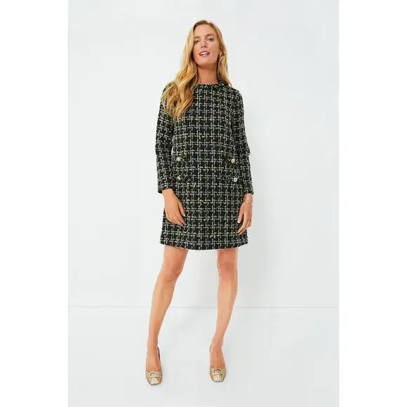 New Tuckernuck Holly Tinsel Tweed Long Sleeve Jackie Dress Womens Sz XS  1414